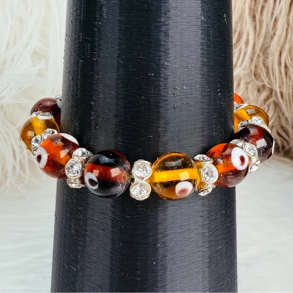 Earthtones Multicolor Beaded Stretch Bracelet